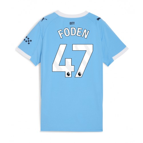 Stroje piłkarskie Manchester City Phil Foden #47 Koszulka Podstawowej dla damskie 2025-26 Krótki Rękaw